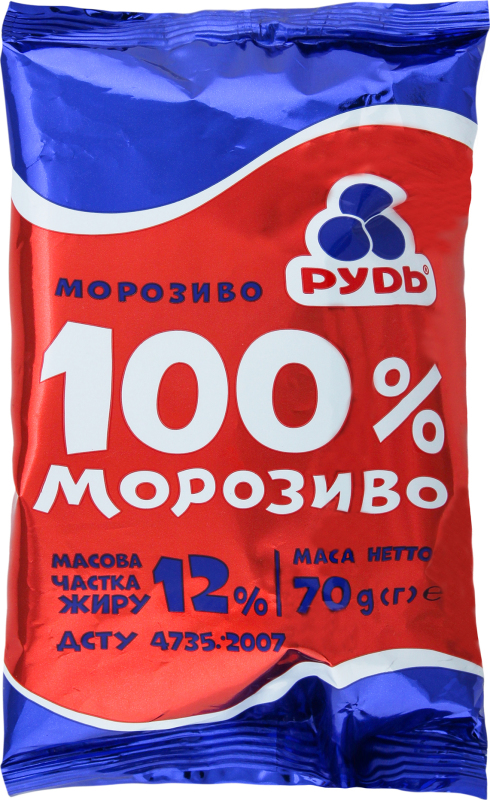 Морозиво 100% морозиво у ваф стак 70г Рудь