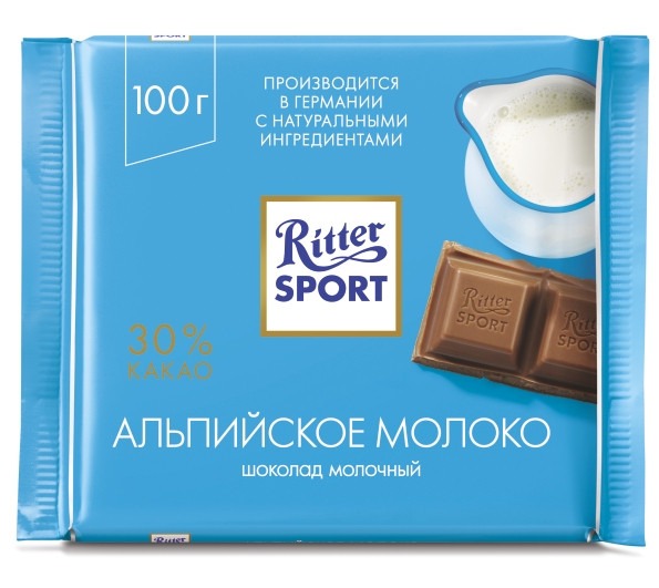 Шоколад Ritter Sport альп.молоко 30% 100г