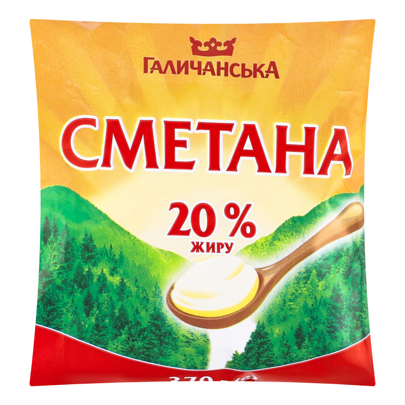 Сметана 20% п/е 370г Галичина