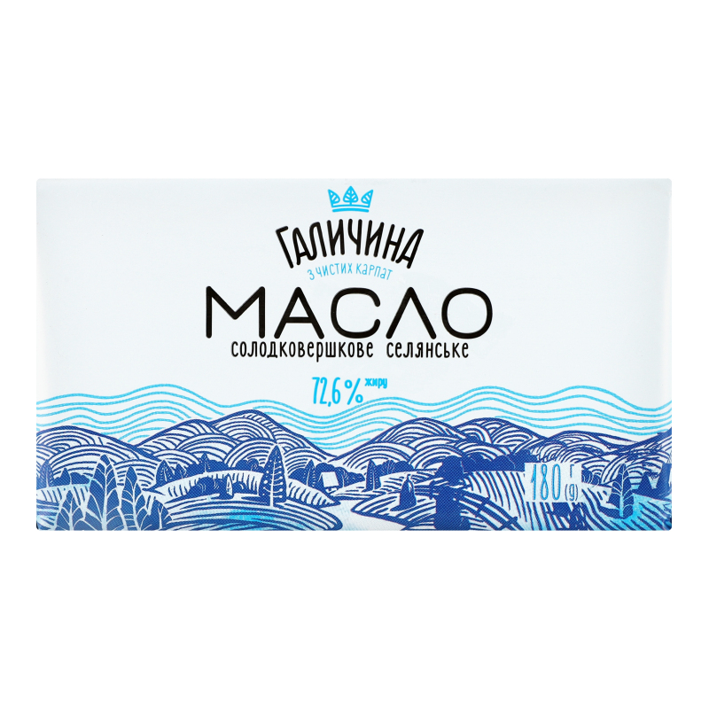 Масло с/в селянське 72,6% 180г Галичина