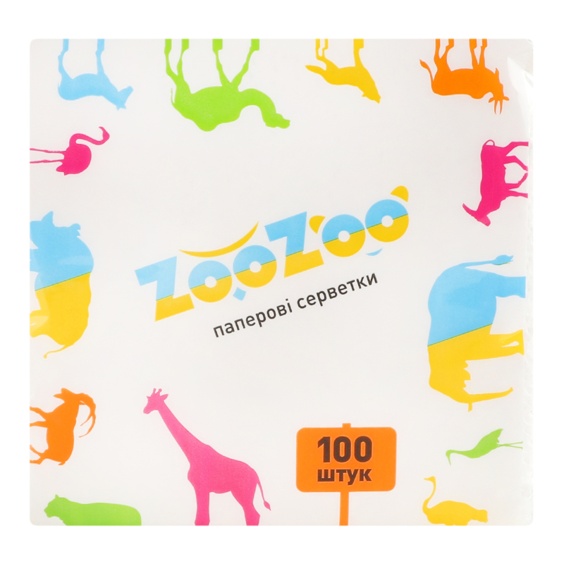 Серветки ZooZoo 100шт 24*23 білі 1шт