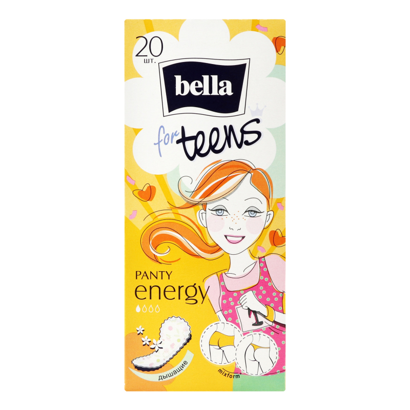 Прокладки гігієнічні щоденні Bella for Teens Energy exotic fruits deo 20шт Белла