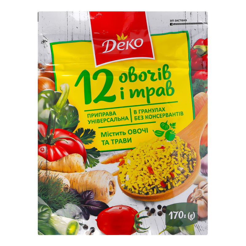 Приправа універсальна 12 овочів і трав 170г Деко