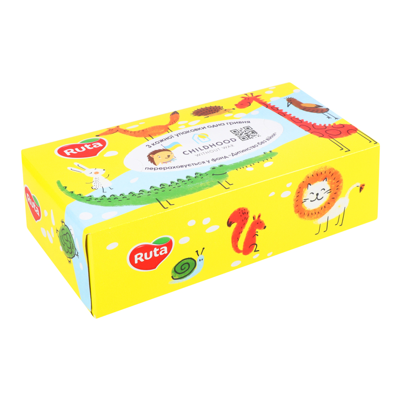 Серветки косметичні Ruta Kids пенал 155шт Рута
