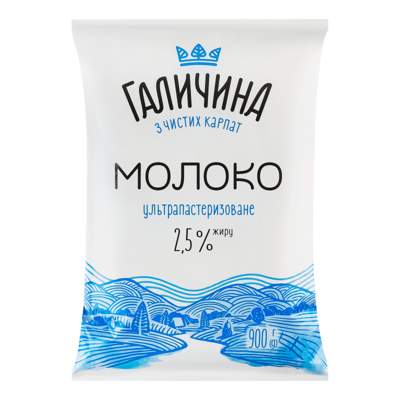 Молоко т/ф 2,5% 900г Галичина