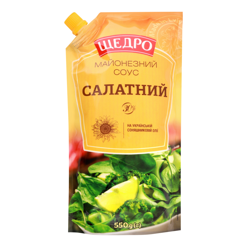Соус майонезний  Салатний 30%  д/п 500г Щедро