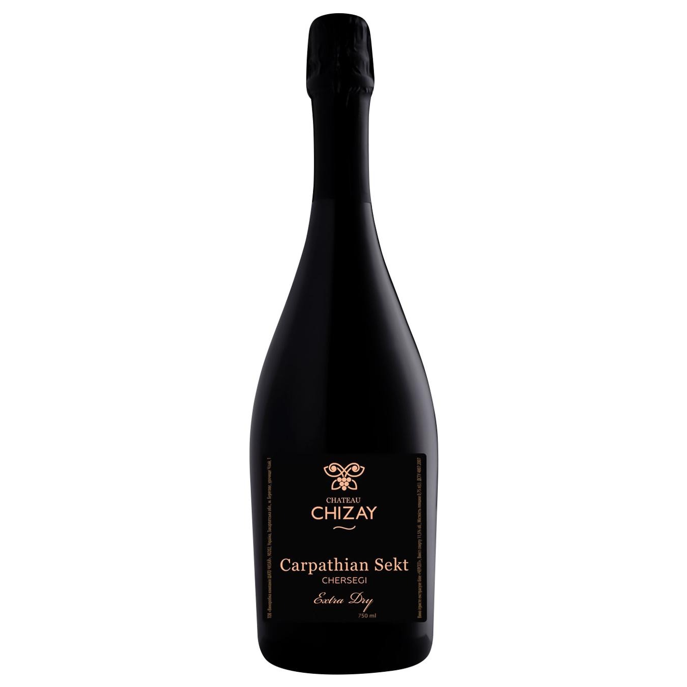 Вино ігр. Carpathian Sekt Chersegi Demiseco біле 0,75л