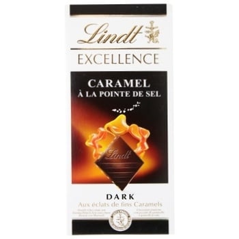 Шоколад чорний Excellence карамель з сілью 100г Lindt