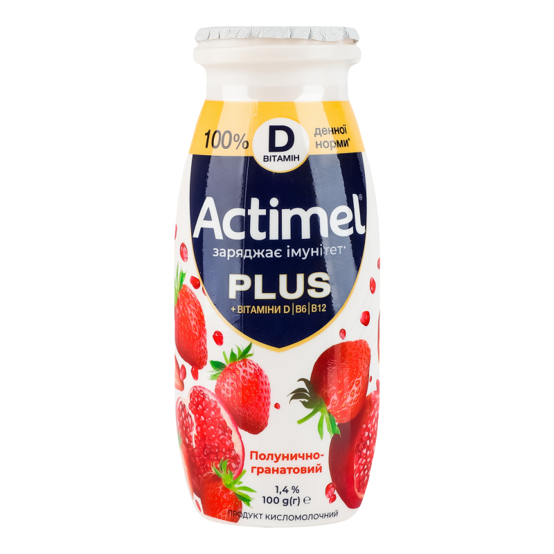 Продукт к/м Actimel полун-гранатовий 1,4% пет 100г