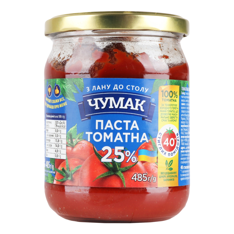 Паста томатна 25% с/б 485г Чумак