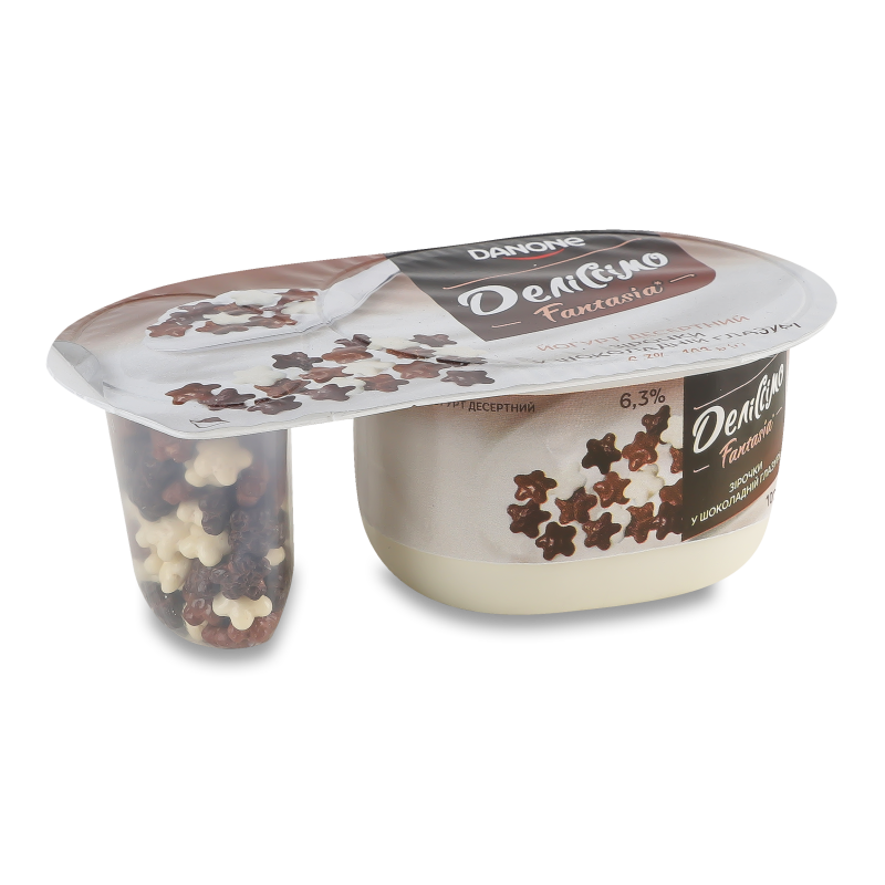 Йогурт Деліссімо Фантазія шок.зірочки 6,3% стак 102г