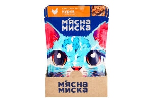 Корм д/котів курка-печінка в соусі пауч 100г М’ясна миска