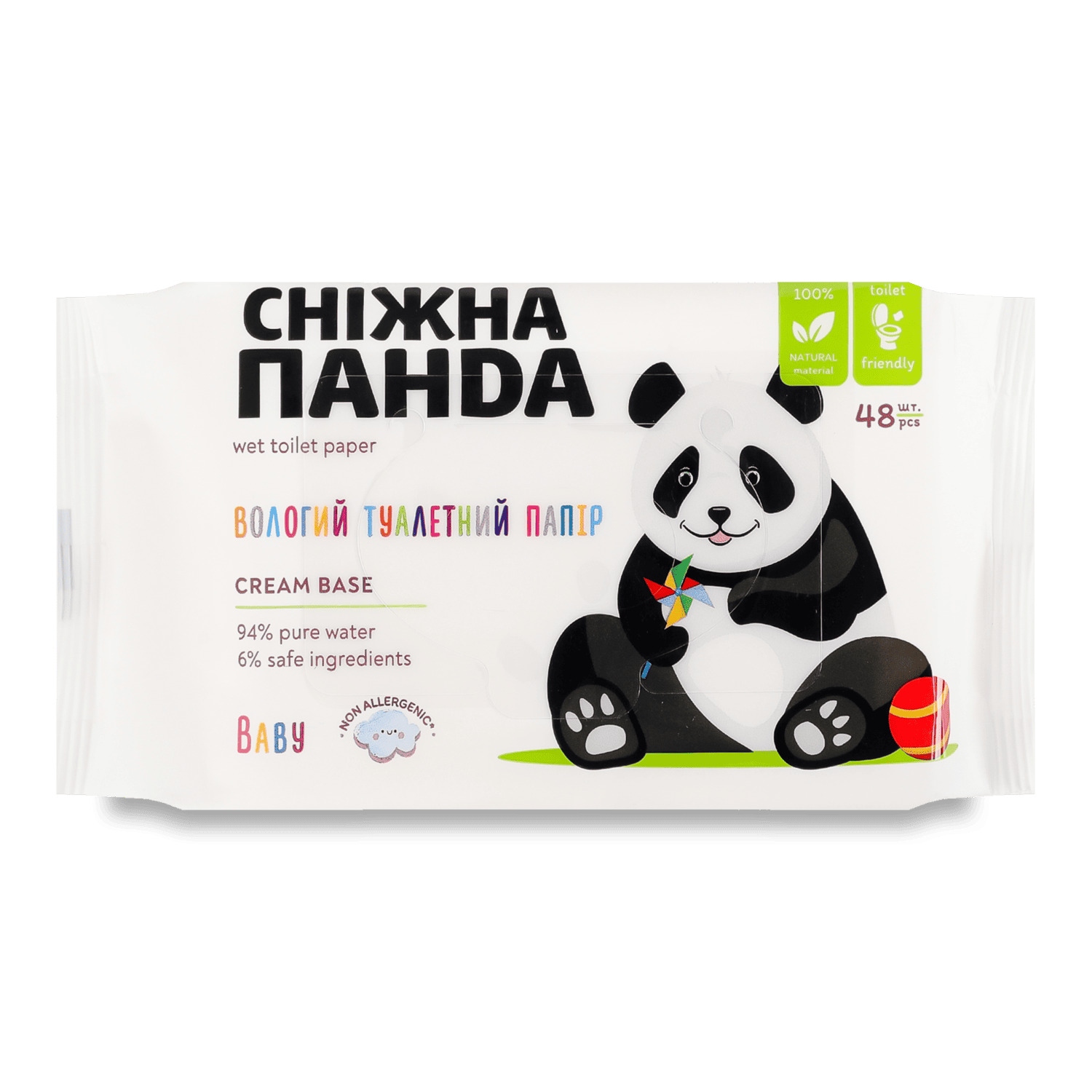 Папір туал. вологий Сніжна панда Baby 48шт