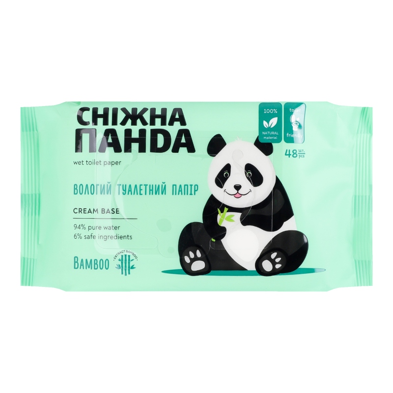 Папір туал. вологий Сніжна панда Bamboo 48шт