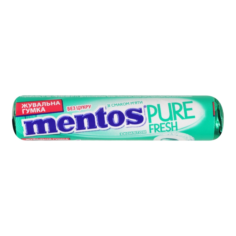 Жув.гумка Mentos PureFresh Roll Солодка м’ята 56г Perfetti