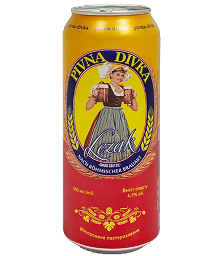 Пиво PIVNA DIVKA 4,9% ж/б 0,5л Полтавпиво