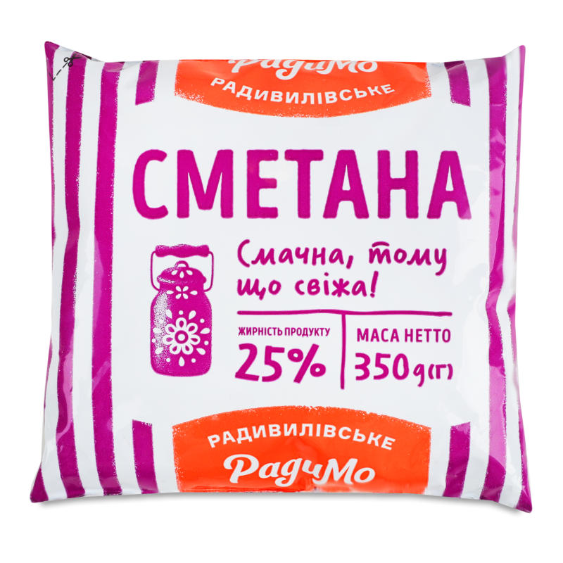 Сметана 25% п/е 350г РадиМо