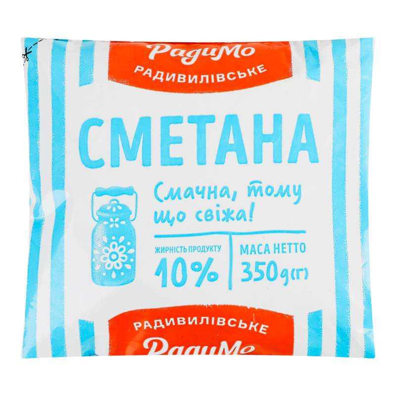 Сметана 10% п/е 350г РадиМо