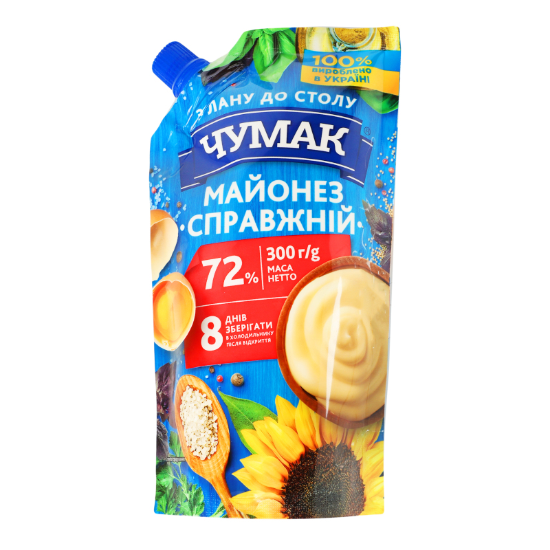 Майонез Справжній 72% ДП 300г Чумак