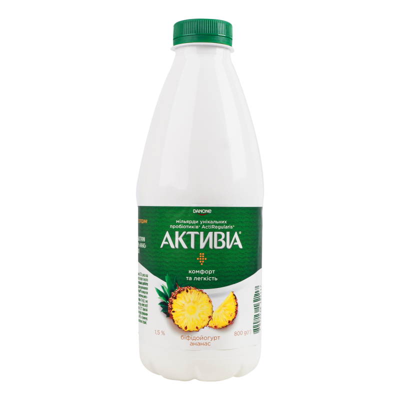 Біфідойогурт питний ананас 1,5% пет 800г Активіа