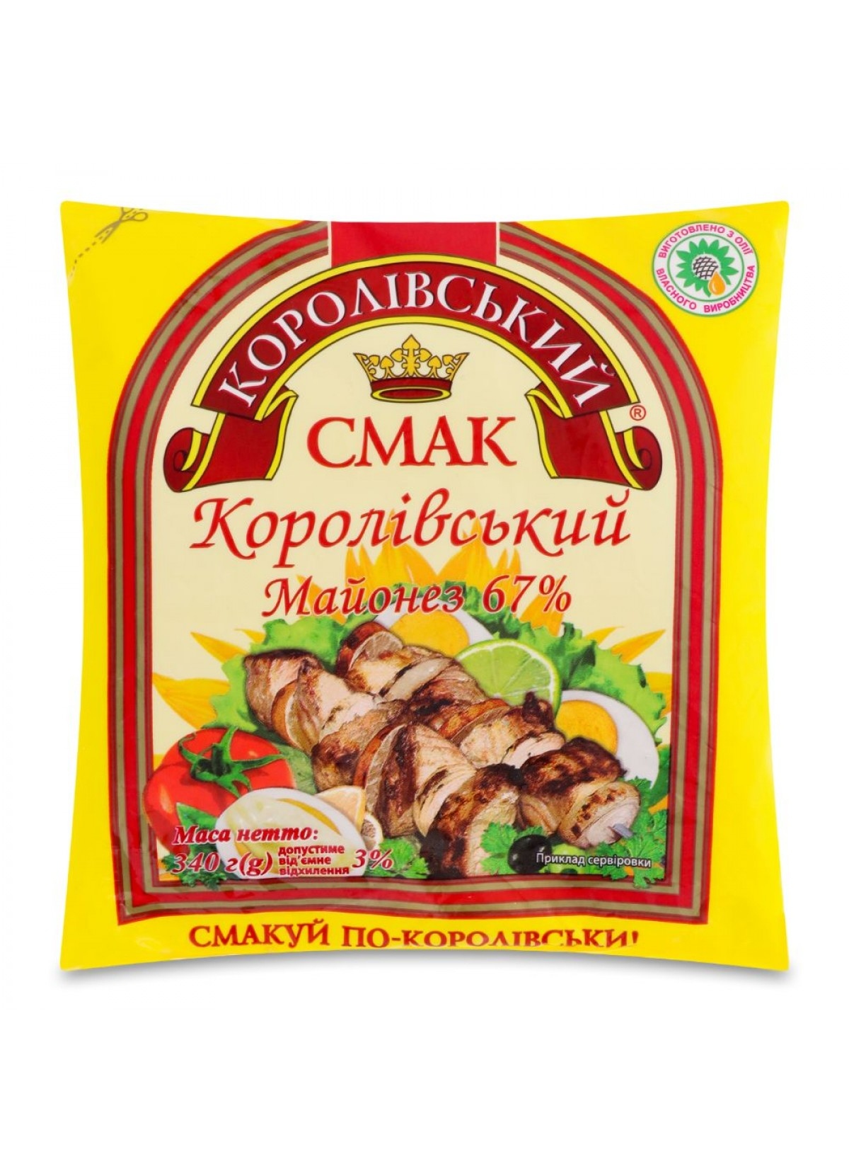 Майонез Преміум 67% ф/п 340г Королівський Смак