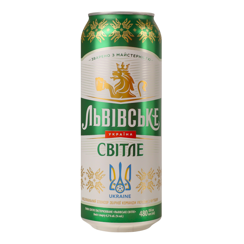 Пиво Львівське Світле 4,3% ж/б 0,48л