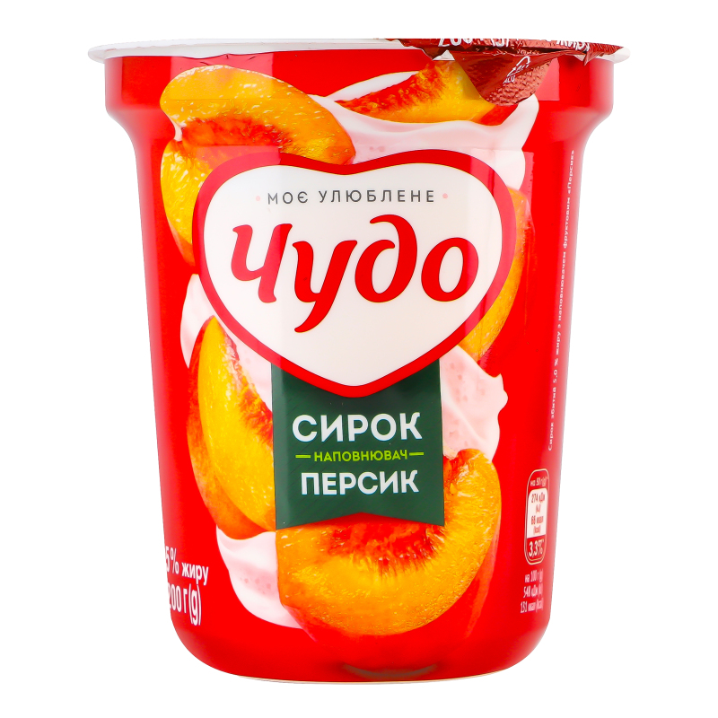 Сирок збитий Чудо Персик 5% 170г