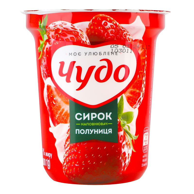 Сирок збитий Чудо Полуниця 5% 170г