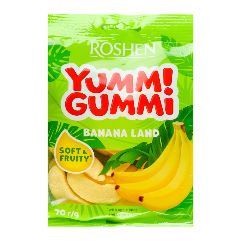 Цукерки желейні Yummi Gummi Banana Land 70г Рошен