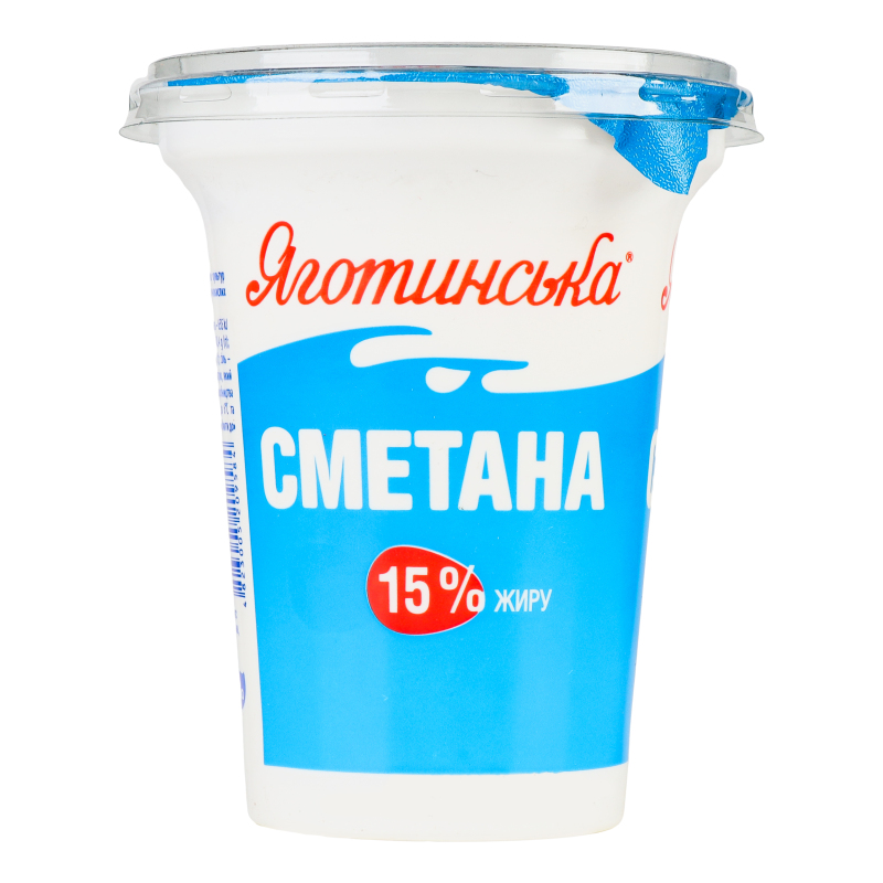 Сметана 15% стакан 300г Яготинське
