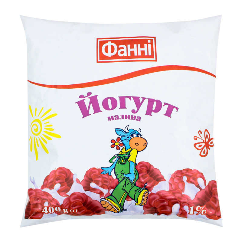 Йогурт питний малина 1% п/е 400г Фанні