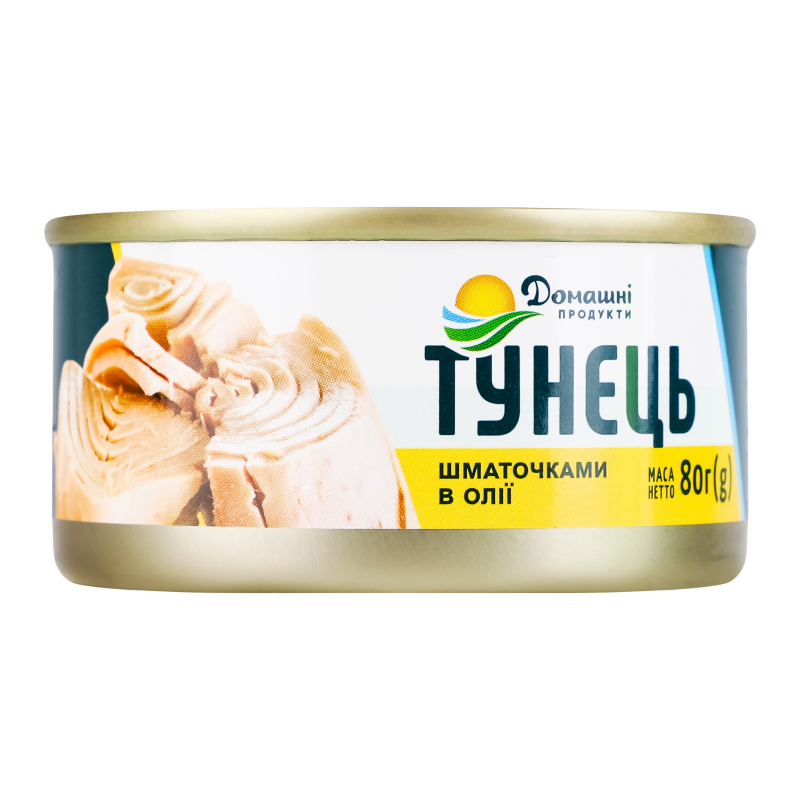 Тунець шматочками в/о ж/б 80г Домашні продукти