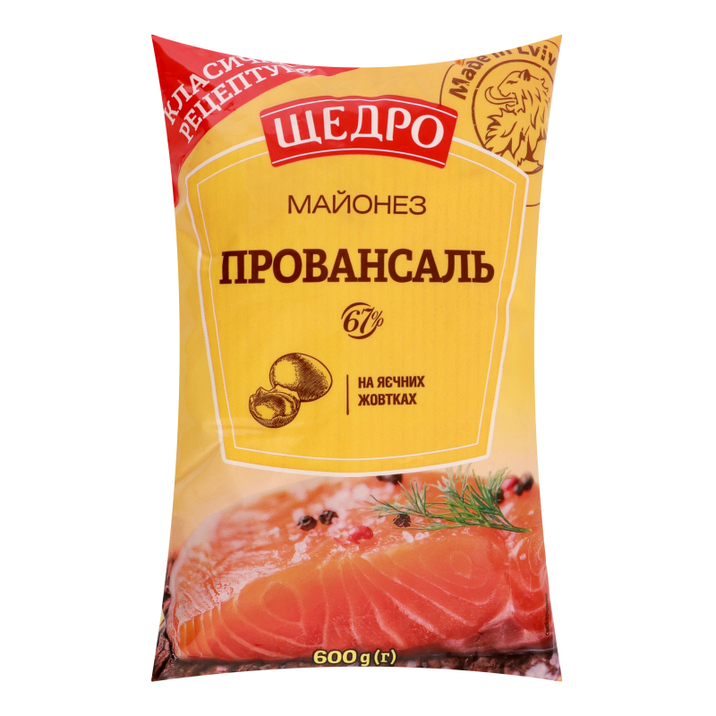 Майонез Щедро Провансаль 67% ф/п 600г