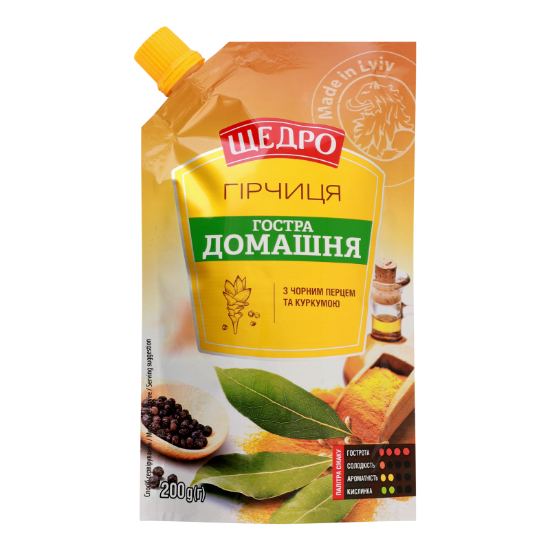 Гірчиця Гостра Домашня д/п 200г Щедро