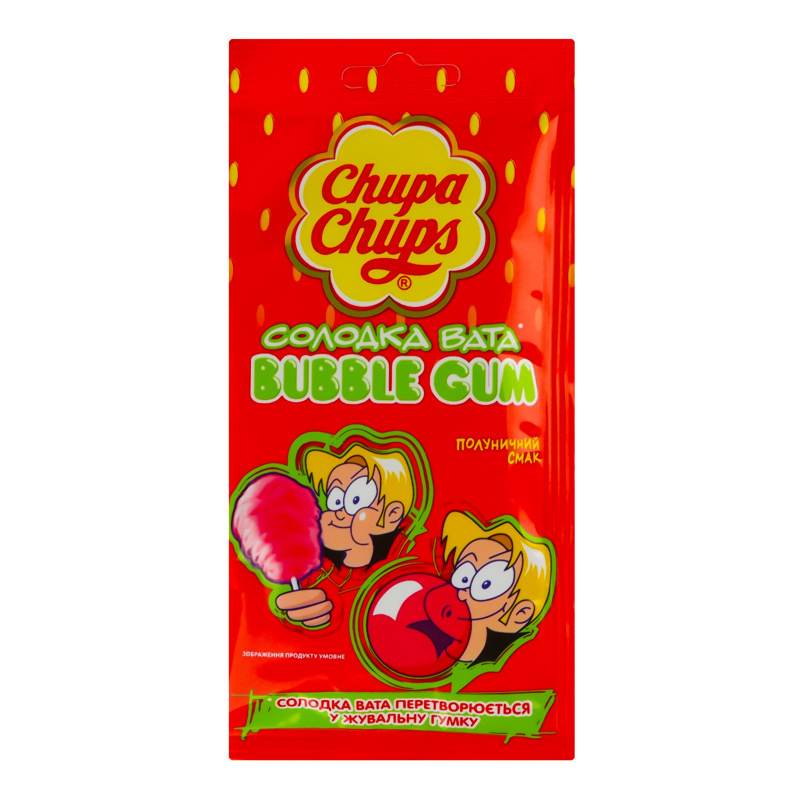 Жув.гумка Chupa Chups Fairy Floss Strawberry Солодка вата 11г Perfetti