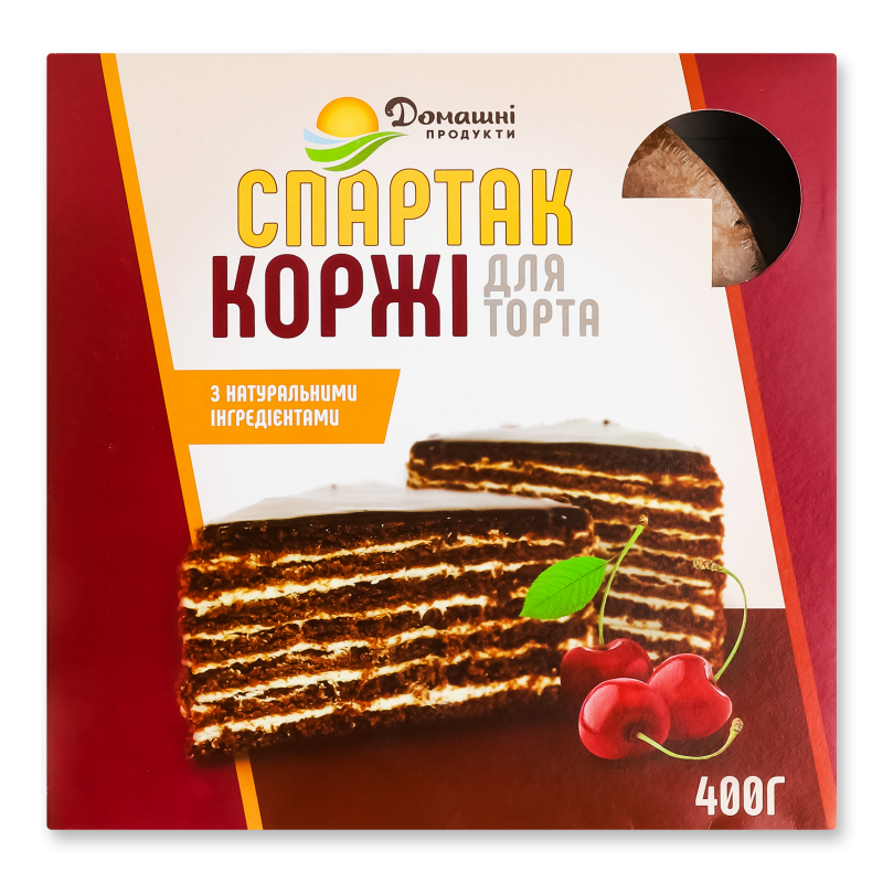 Коржі Спартак шоколадні 400г Домашні продукти