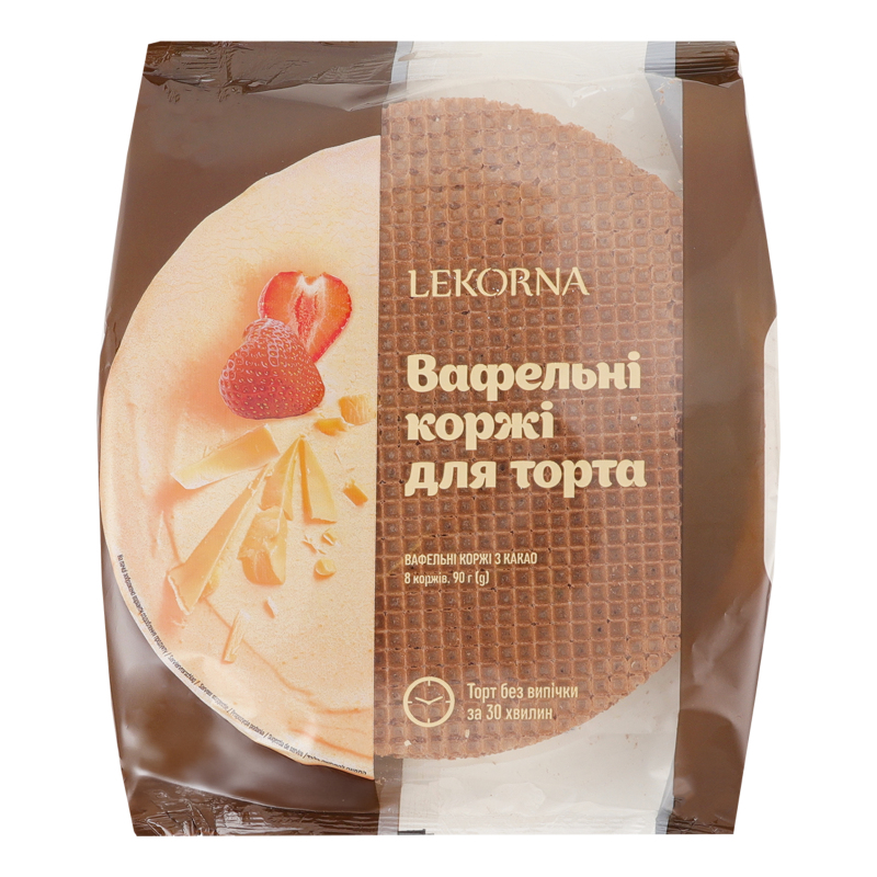 Вафельний корж Лекорна 90г Какао
