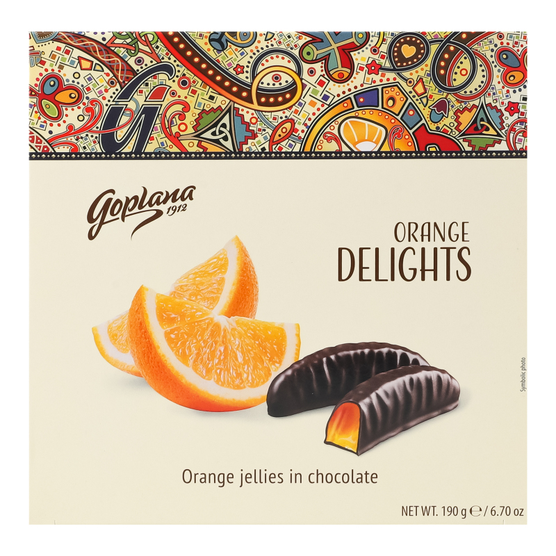 Мармелад жув. Delights апельсин шоколад 190г Colian