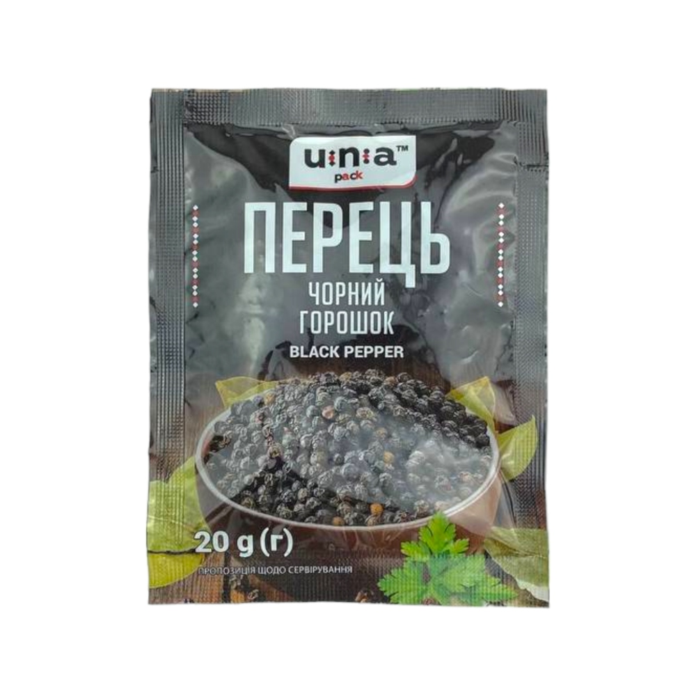 Перець чорний горошок 20г UNA