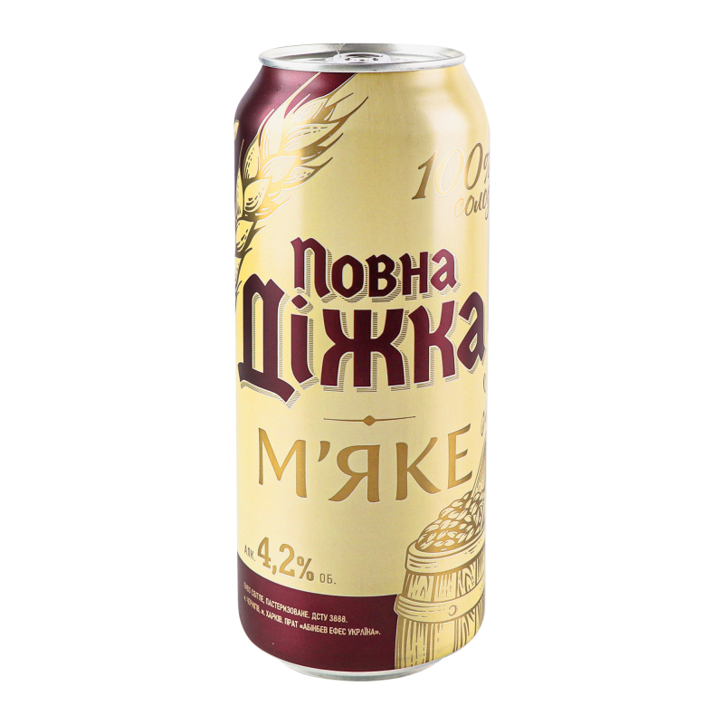 Пиво Повна Діжка М’яке 4,2% з/б 0,5л