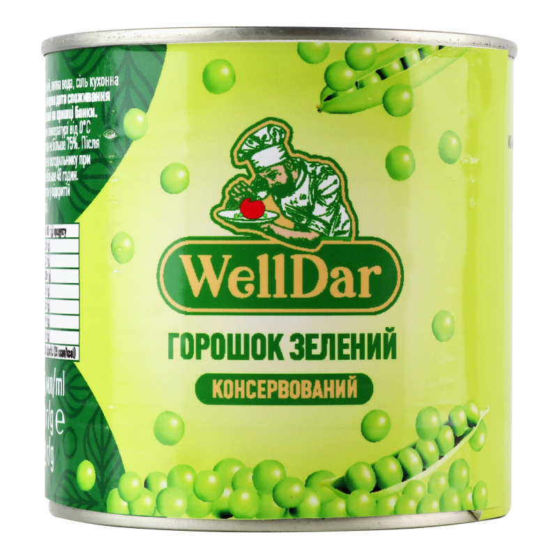 Горошок зелений конс. з/б ключ 420г WellDar