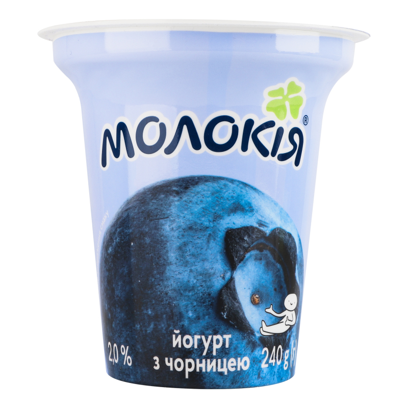 Йогурт Чорниця 2% стакан 240г Молокія