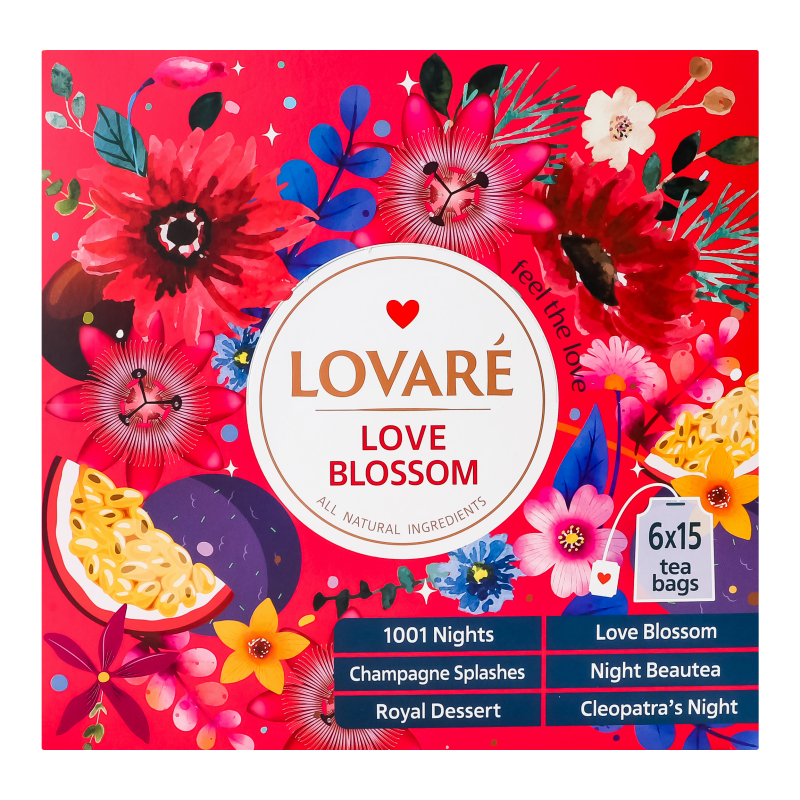 Чай LOVARE Асорті LOVE BLOSSOM 90пак