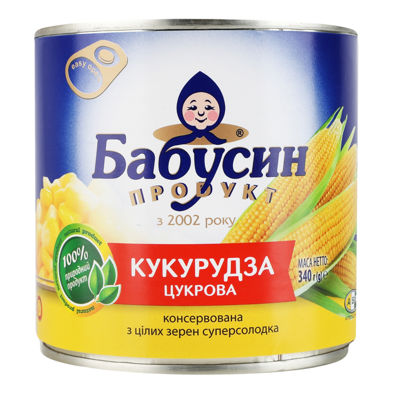 Кукурудза цукрова Бабусин Продукт ж/б 340г
