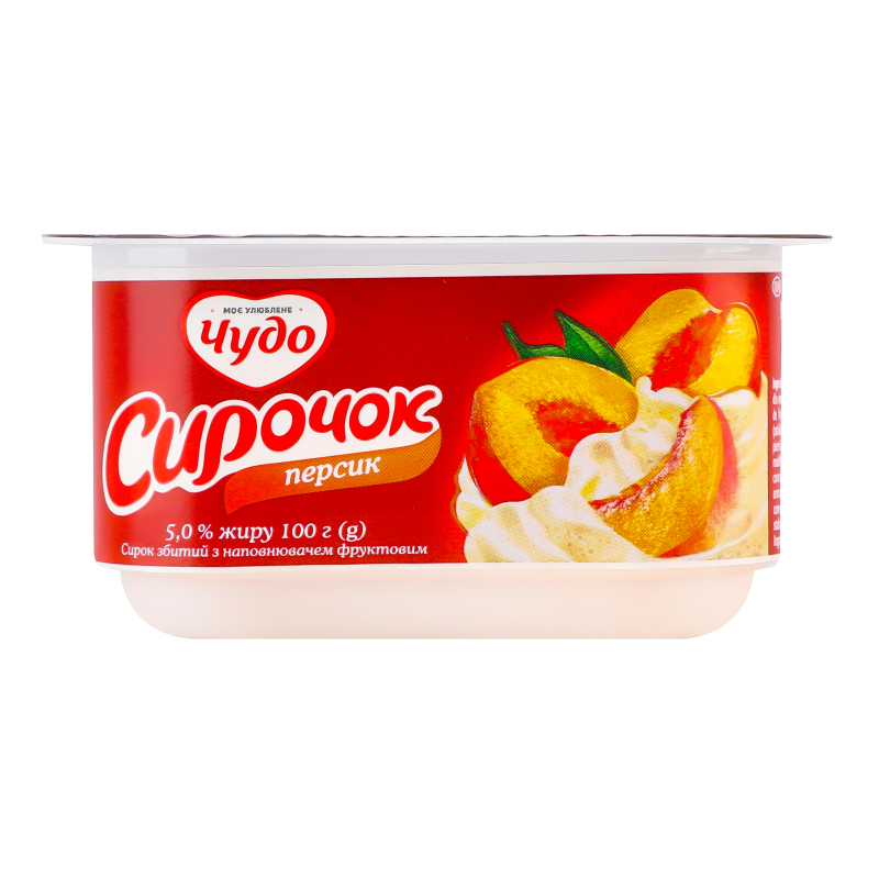 Сирок “Фруктовий” персик 5% 100г ВБД