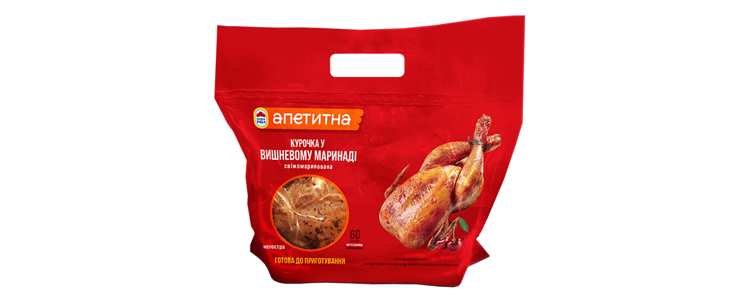 Тушка кур, “Апетитна” в вишнев. мар. охол фас в/у ваг /Н.Ряба/