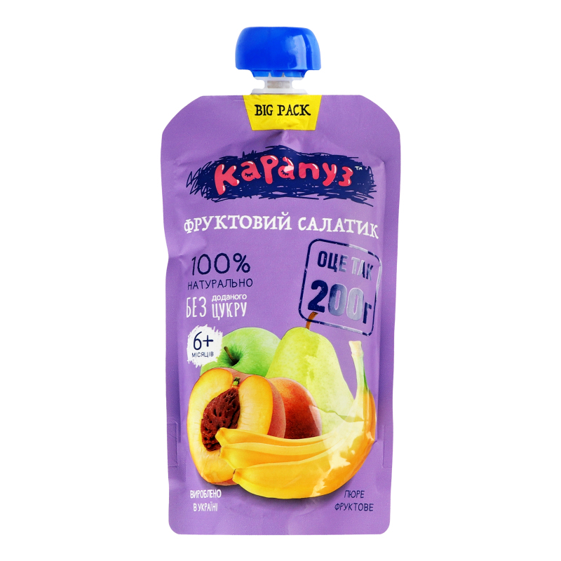 Пюре Карапуз Фруктовий салатик д/п 200г