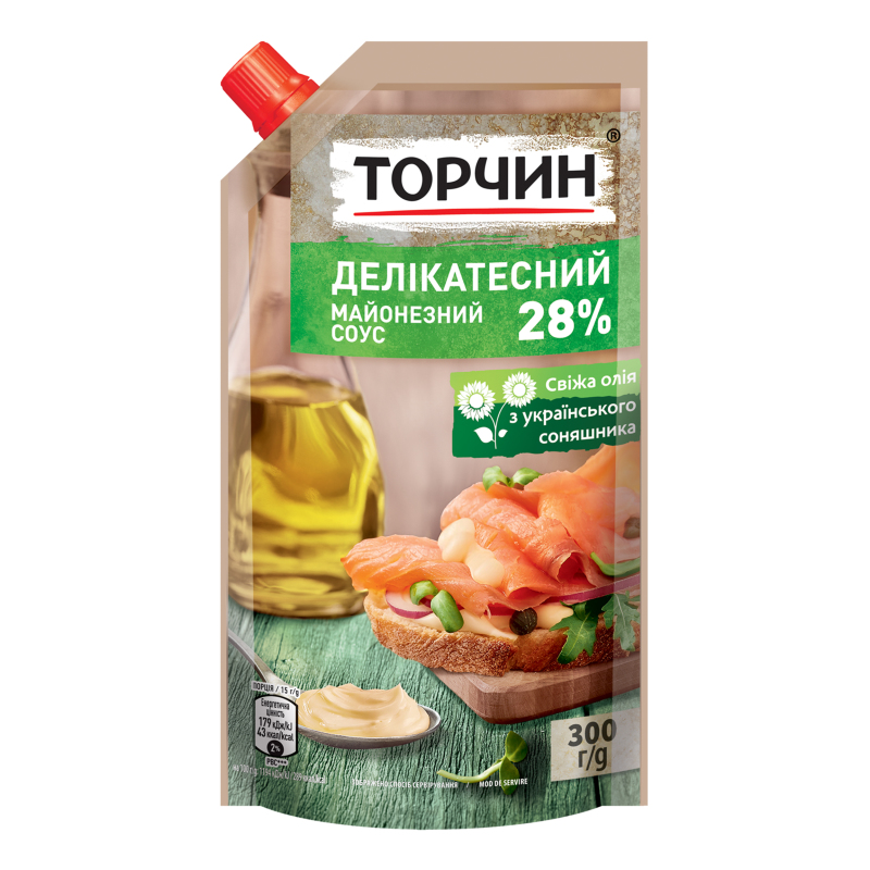 Соус Майонезний Делікатесний 300г д/пак Торчин