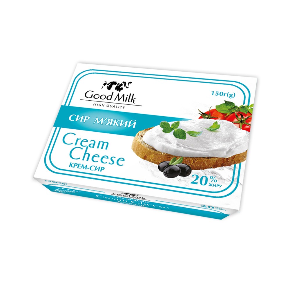 Сир м’який Крем-сир 20% ванночка 150г Good Milk