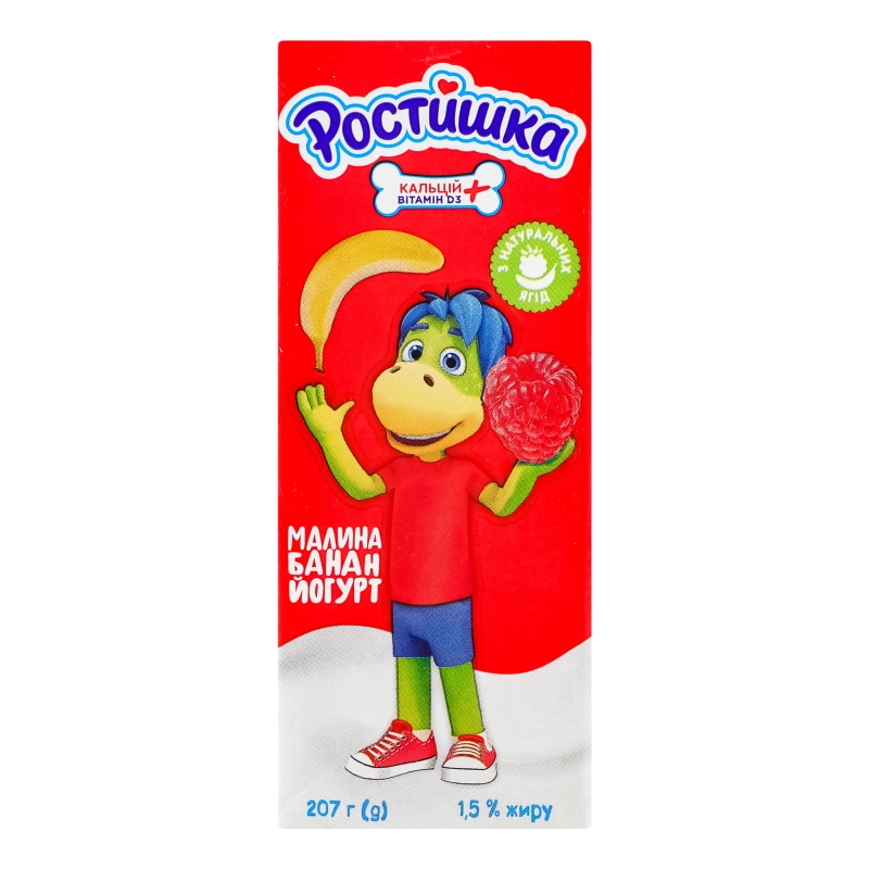 Йогурт питний Ростишка малина-банан 1,5% 207г